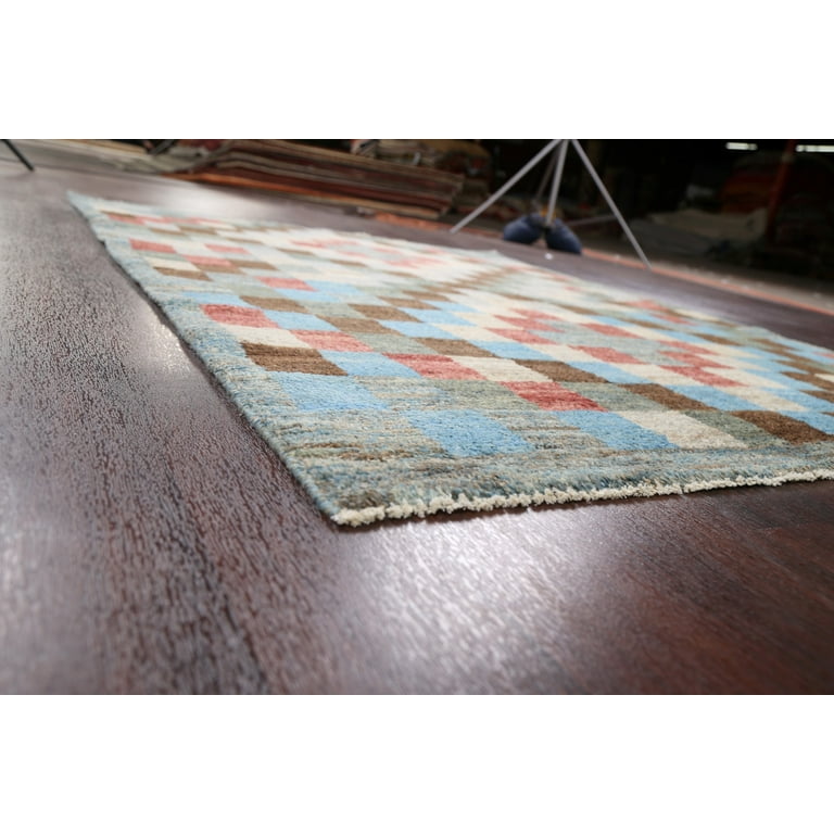 Air Force Blue Wool 5' x 6' 5 ft Modern Chobi Design Handmade Gabbeh Rug Air Force Blue Wool 5' x 6' 5 ft Modern Chobi Design Handmade Gabbeh Rug